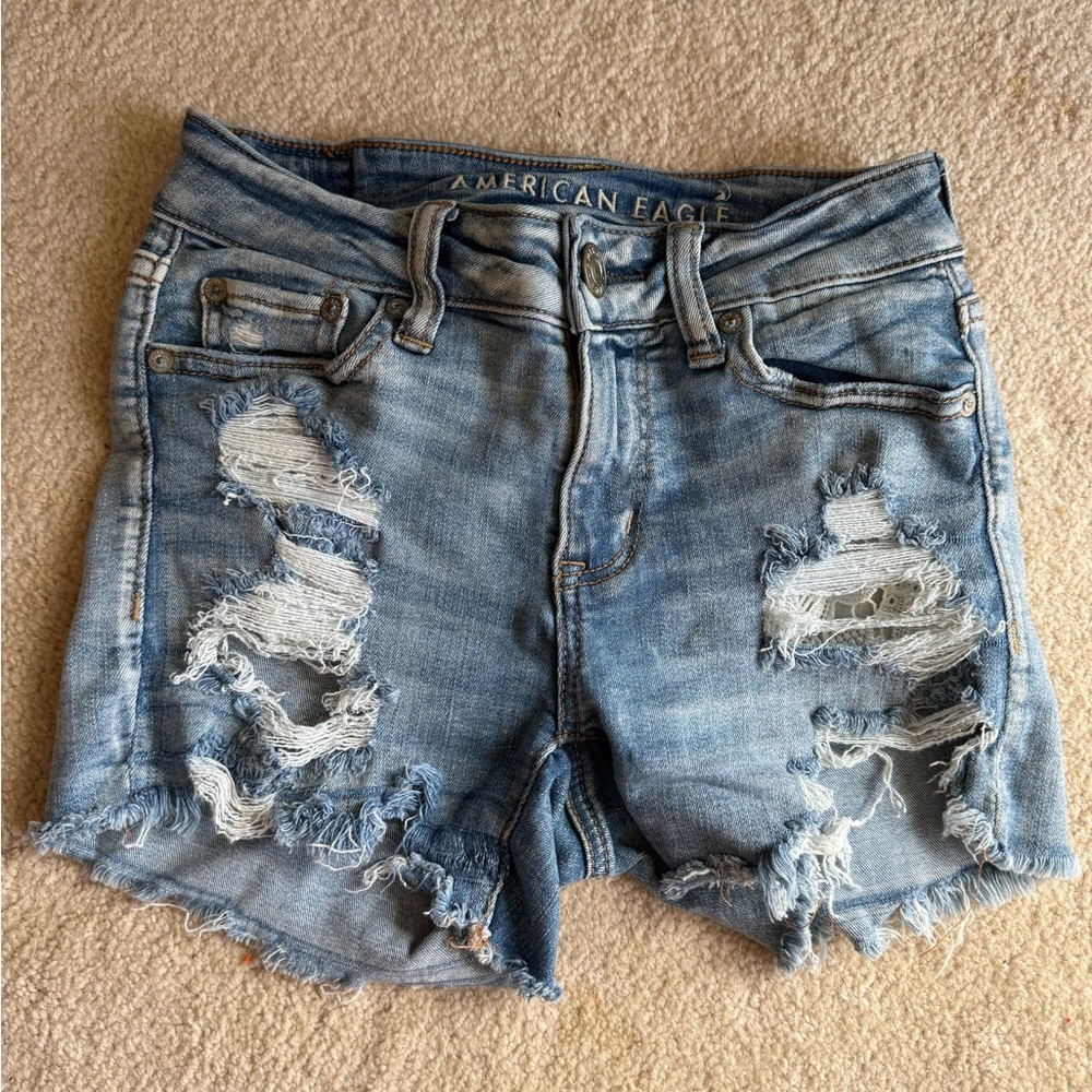 American Eagle Outfitters Ne(x)t Level Stretch Blue Jean Shorts